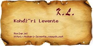 Kohári Levente névjegykártya