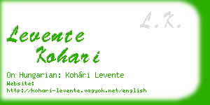levente kohari business card